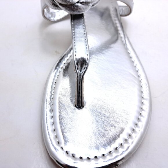 New York & Company Womens Rosette T-Strap, ALMOND Sandals - Size 9 - Picture 6 of 11